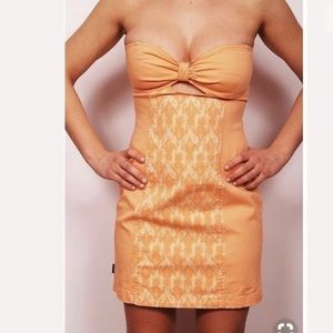 Insight Orange Sweetheart Bodycon Mini Dress